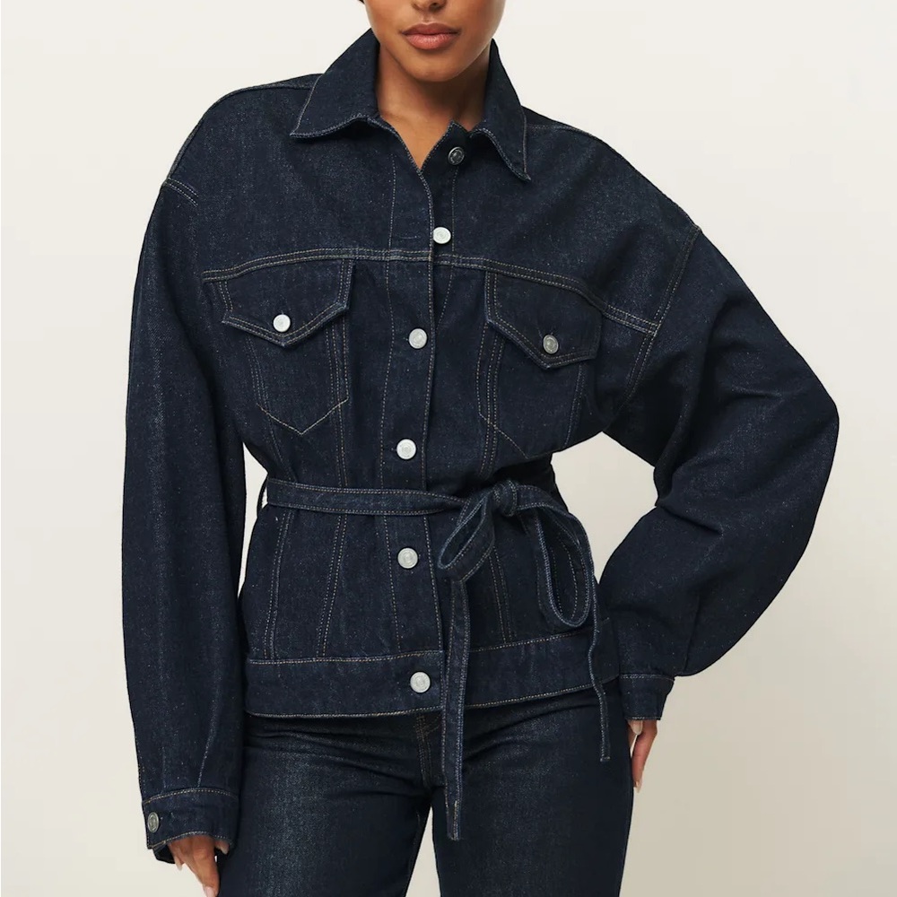 Reformation Dark Indigo Denim Jean Jacket